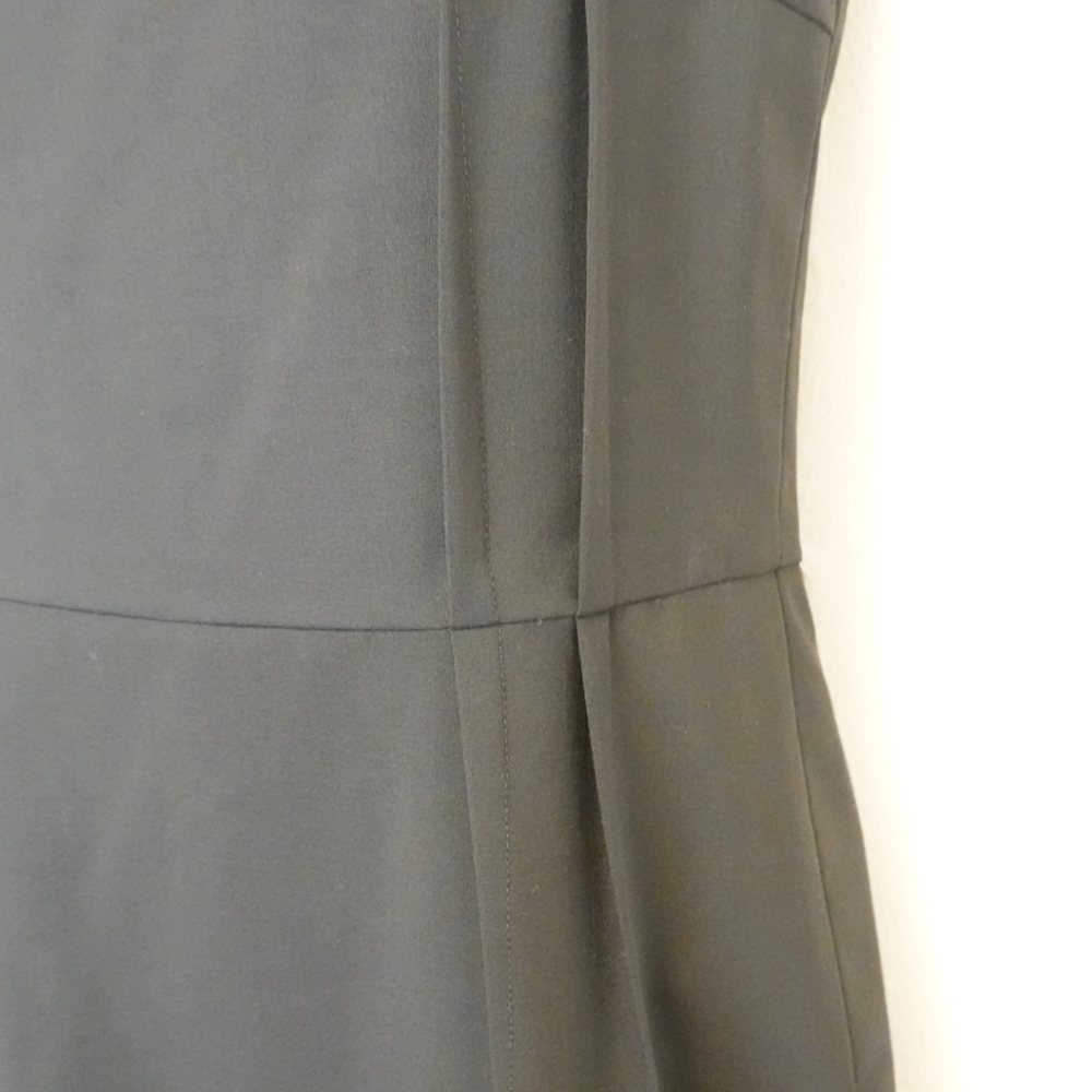 DKNY Black Stretch Wool Tailored Midi Sheath Dress with Exposed Back Zipper - Picture 6 of 8